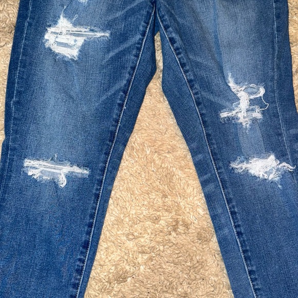American Eagle Outfitters Dark Blue Distressed Skinny Jeans - Picture 2 of 6
